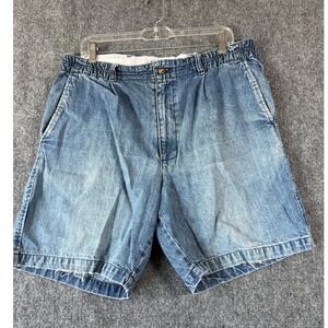 Boca Classics Denim Shorts Men's Size 36 Blue Pleated Elastic Waist‎ Casual